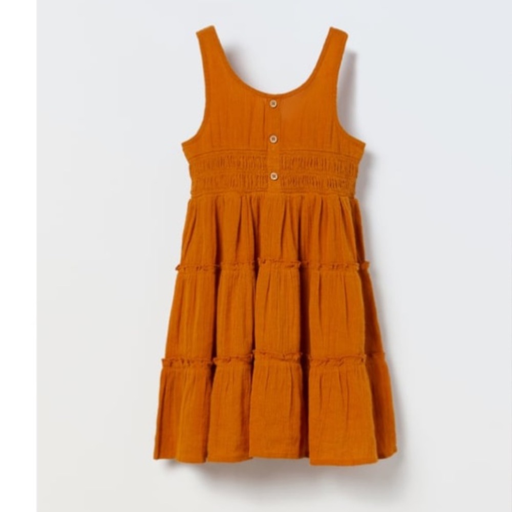Orange Sleeveless Kids Dress
